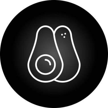 Avokado simgesinin vektör illüstrasyonu 