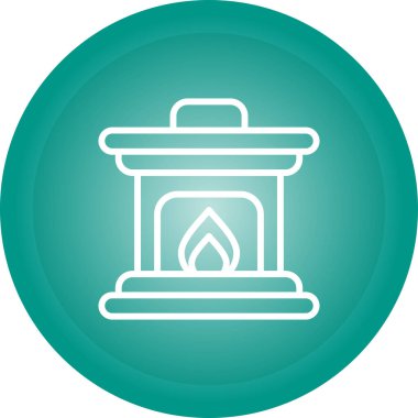  Ateş Yeri simgesi vektör illüstrasyonu