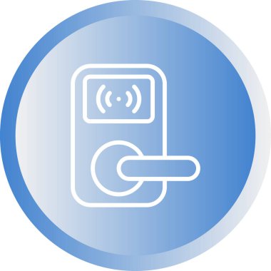 Eşsiz kablosuz anahtar kapı kilidi vektör çizgisi simgesi