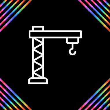 İnşaat vinci. Web simgesi basit illüstrasyon