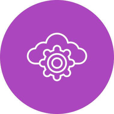 bulut hesaplama ağ simgesi, vektör illüstrasyonu           