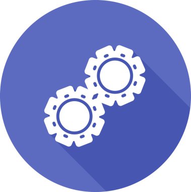 Gears web simgesi, çark sembolü, basit tasarım, vektör illüstrasyonu 