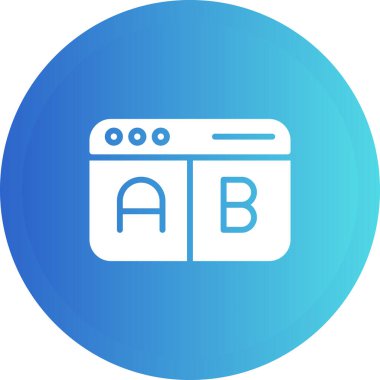 A-B Simge Testi. İş ve Finans. İzole İllüstrasyon. B varyasyonlarını test etmek için iki web sayfası.