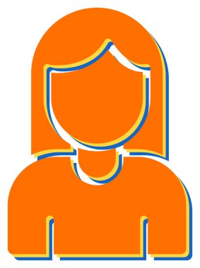 Kadın kullanıcı. Web simgesi basit illüstrasyon