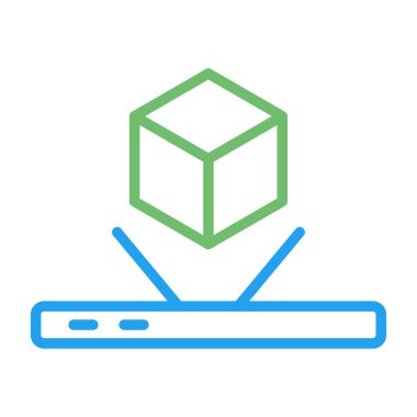 Sanal Makine Simgesi, İzole Edilmiş Vektör İllüstrasyonu 