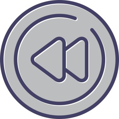 vector illustration,  Rewind Circle Icon