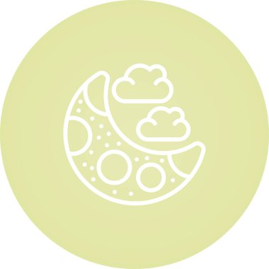 Ay ve bulutların vektör illüstrasyonu web simgesi