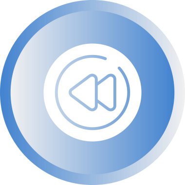 vector illustration,  Rewind Circle Icon 