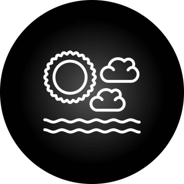 Bulutlu güneş, web simgesi, basit tasarım 