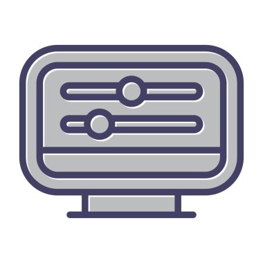 Masaüstü Bilgisayar Web simgesi vektör çizimi