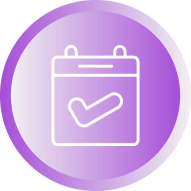 Takvim ve çek işareti. Web simgesi basit illüstrasyon