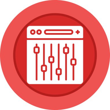 Simge, web düğmesi, basit vektör illüstrasyonu ayarlanıyor