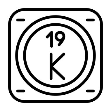 Potasyum kimyasal element. Web simgesi basit illüstrasyon