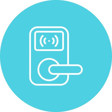 Eşsiz kablosuz anahtar kapı kilidi vektör çizgisi simgesi