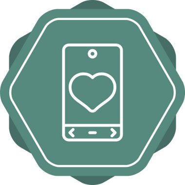 Telefon ekranı vektör resimlemesindeki kalp simgesi