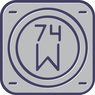 Tungsten kimyasal element simgesi web illüstrasyonu