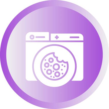 Web sitesi kurabiye simgesi, vektör illüstrasyonu basit tasarım