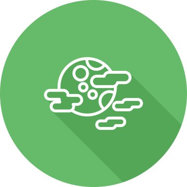 Bulutlu Gece Simgesi, vektör illüstrasyonu