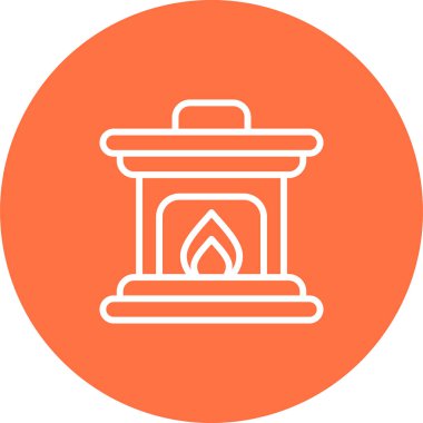  Ateş Yeri simgesi vektör illüstrasyonu