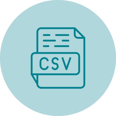 CSV web simgesi, basit illüstrasyon