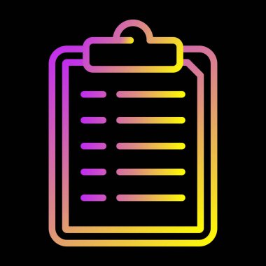 Belge simgesi ve vektör illüstrasyonlu pano 