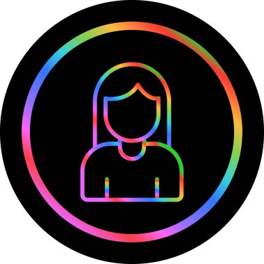 Kadın kullanıcı. Web simgesi basit illüstrasyon