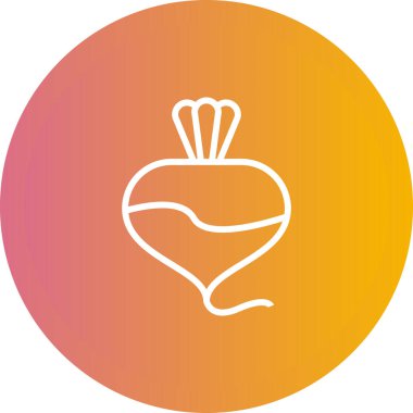 Gıda ikonunun vektör illüstrasyonu. Şalgam   