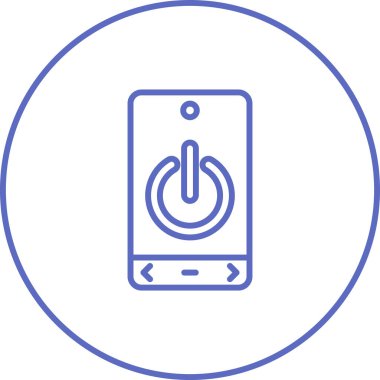 Güç düğmesi vektör illüstrasyonlu akıllı telefon simgesi