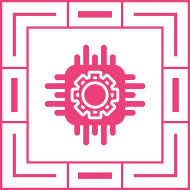 İşlemci Web simgesi vektör illüstrasyonu 