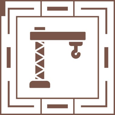 İnşaat vinci. Web simgesi basit illüstrasyon