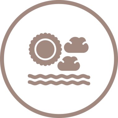 Bulutlu güneş, web simgesi, basit tasarım 