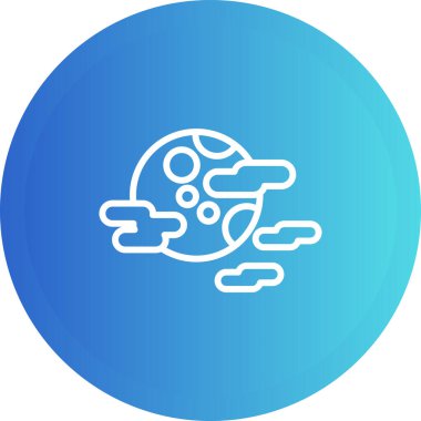 Bulutlu gece simgesi vektör çizimi