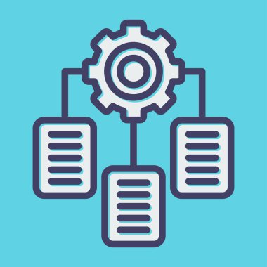 Teknik veri kavramı, iş verimliliği, evrak işleri. Belge Bütünleşme simgesi beyaz arkaplanda izole edildi.