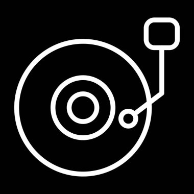 DJ döner tablosu. Web simgesi basit illüstrasyon