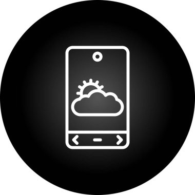 Hava durumu uygulaması simgesi, vektör illüstrasyonu basit tasarım