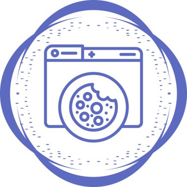 Web sitesi kurabiye simgesi, vektör illüstrasyonu basit tasarım