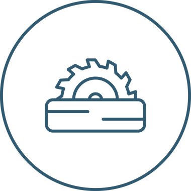 Vektör içinde dairesel testere simgesi. Logotype