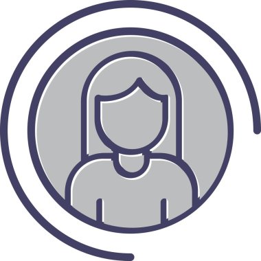 Kadın kullanıcı. Web simgesi basit illüstrasyon