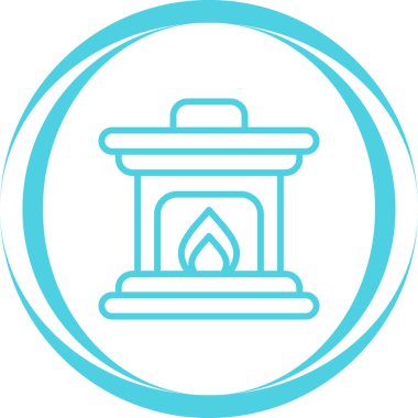  Ateş Yeri simgesi vektör illüstrasyonu