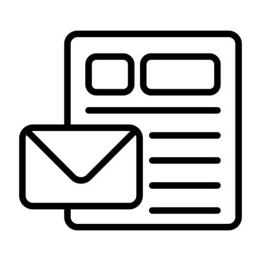 Zarf web simgesi, basit illüstrasyon