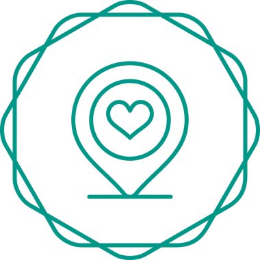 Aşk iğne çizgisi vektör illüstrasyonu 