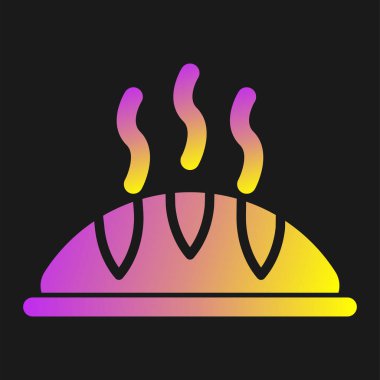 İzole edilmiş taze ekmek simgesinin vektör çizimi 