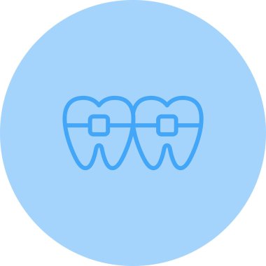 Ortodontik parantez simgesinin web illüstrasyonu