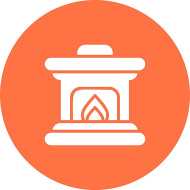  Ateş Yeri simgesi vektör illüstrasyonu