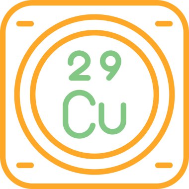 Periyodik tablonun bakır kimyasal elementinin web çizimi