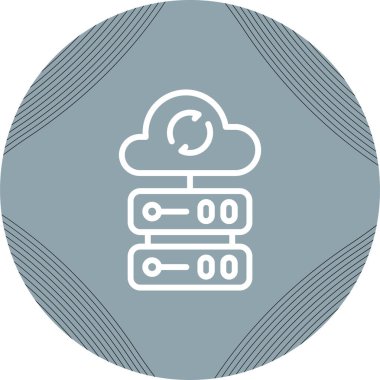 Bulut veritabanı simgesi, vektör illüstrasyonu 
