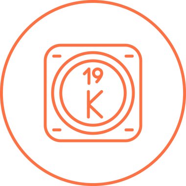 Potasyum kimyasal element. Web simgesi basit illüstrasyon