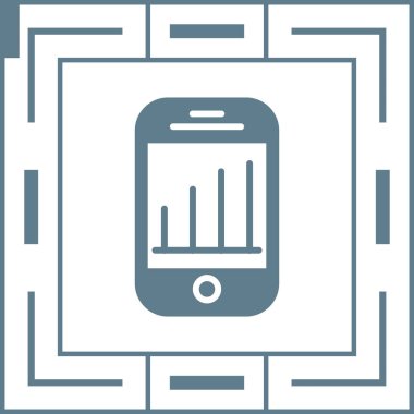 Mobil Analitik Web simgesi, basit illüstrasyon