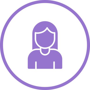 Kadın kullanıcı. Web simgesi basit illüstrasyon