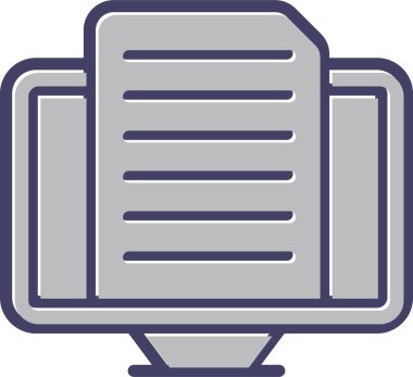 Masaüstü bilgisayar simgesi, vektör illüstrasyonu basit tasarım